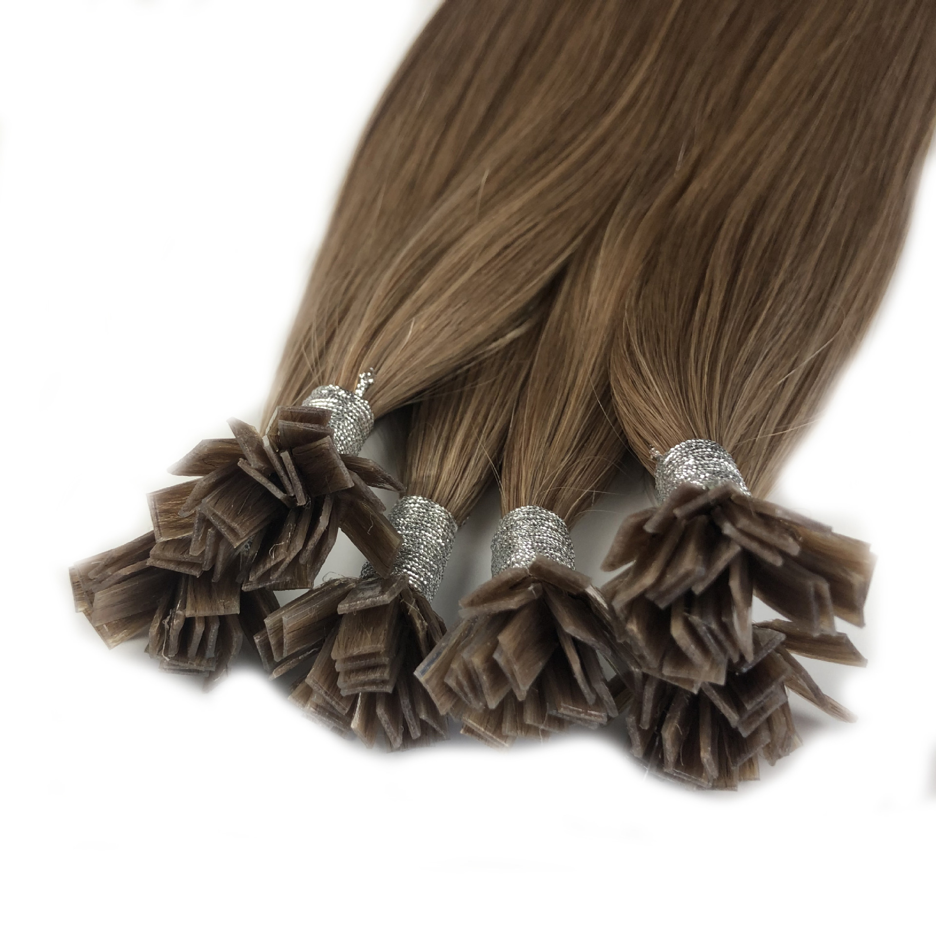 Cross-border real person wig, seamless straight hair extension piece flat tip hair extension hair Application Scenario