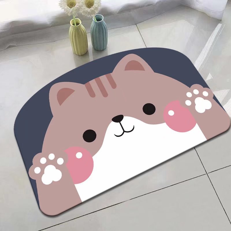 Cartoon floor MATS for entrance doors, bathroom door MATS, kitchen water-absorbing and dirt-resistant floor MATS, bedroom bedside MATS in stock Application Scenario