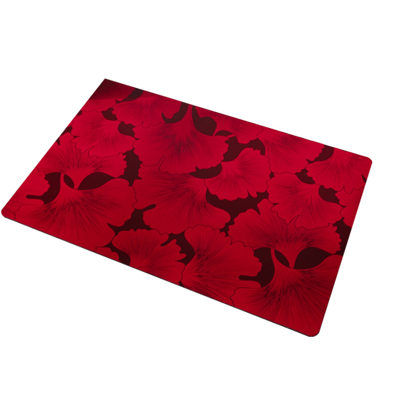 The entrance floor mat can be cut with ginkgo leaves, the door mat for entering the door is wear-resistant, the household outdoor mat is a flocked rubber floor mat Item Picture