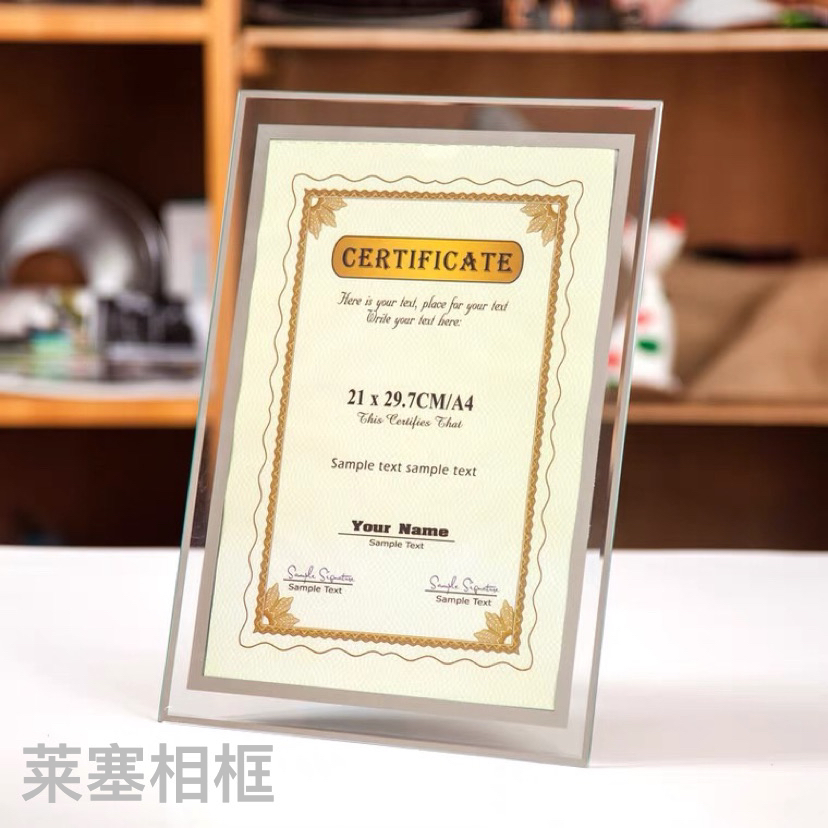 A4 ID card with corner flower creative decorative items, home decoration, living room and bedroom handicrafts, photos, glass photo frames Application Scenario