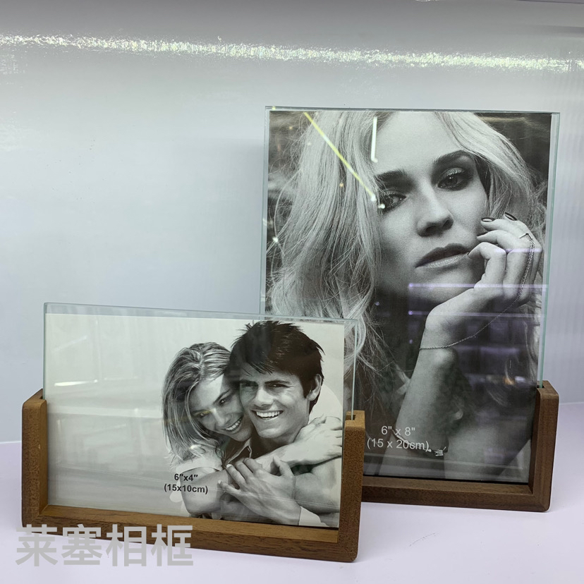 Walnut wood U-shaped creative decorative items for home decoration, living room and bedroom handicrafts, photos, glass, black walnut wood photo frames Specification image