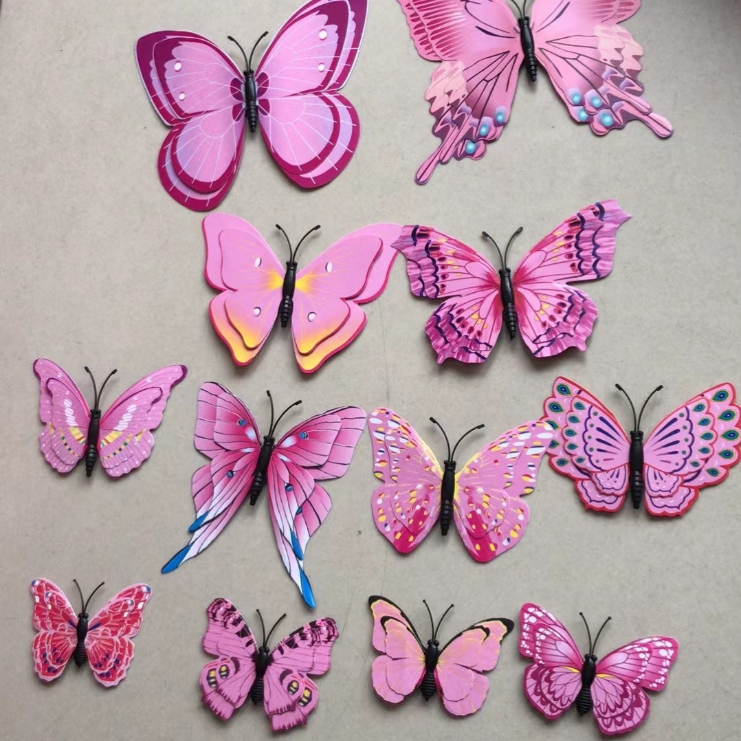3d立体仿真蝴蝶墙贴客厅卧室儿童房间墙面装饰品墙上自粘冰箱贴画