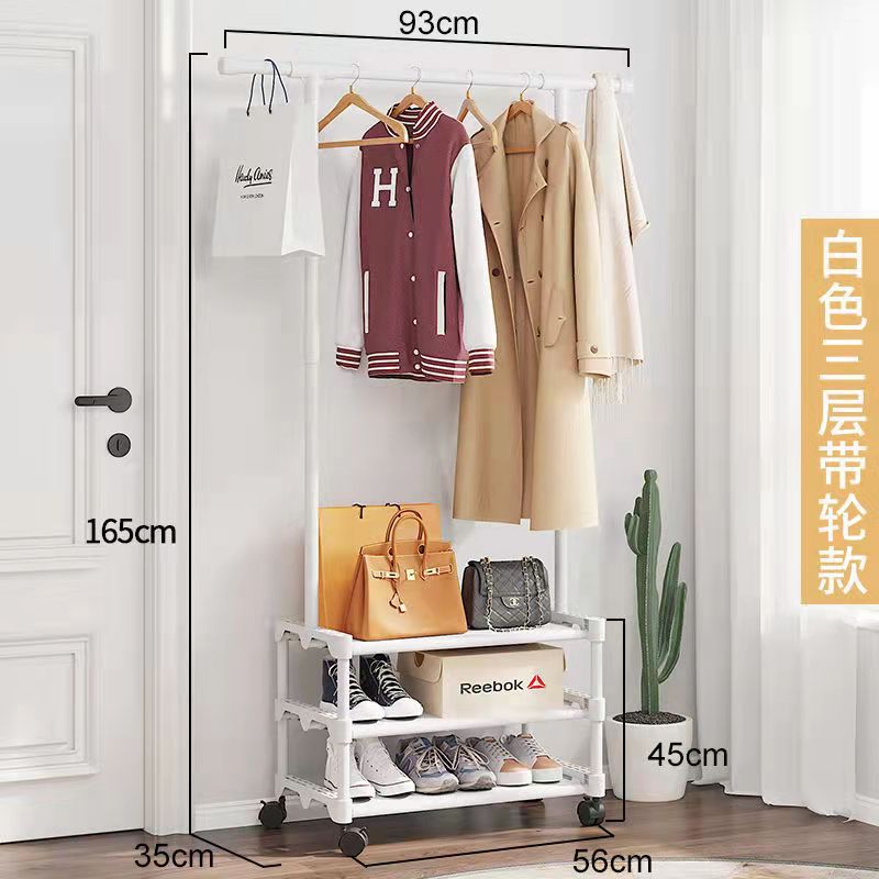 Home multi-functional coat rack, popular shoe rack, storage shoe cabinet, Time simple multi-layer combination clothes hanger Specification image