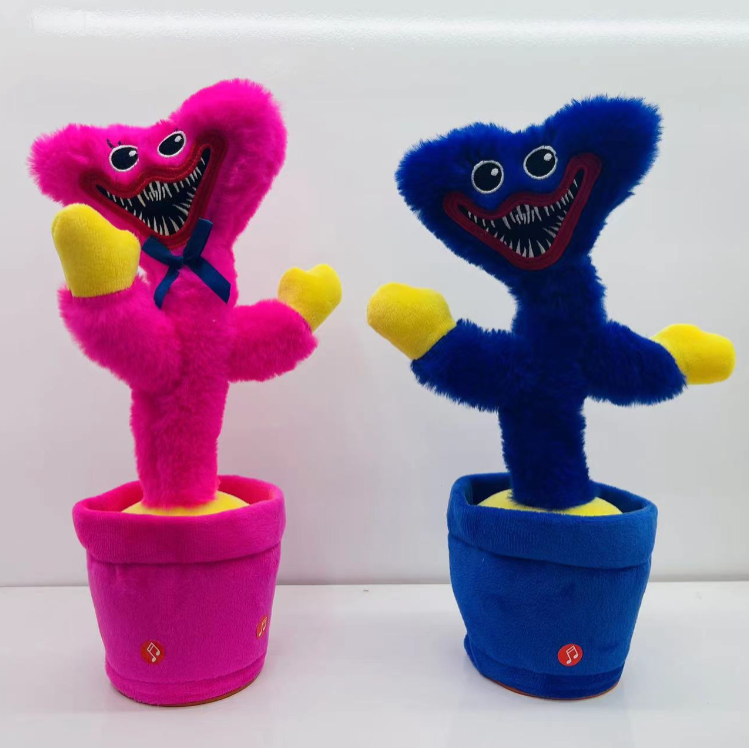 Electric swing repeat, Bobby Cross-border sausage monster, doll that can sing and dance, cactus plush, talking toy details Picture