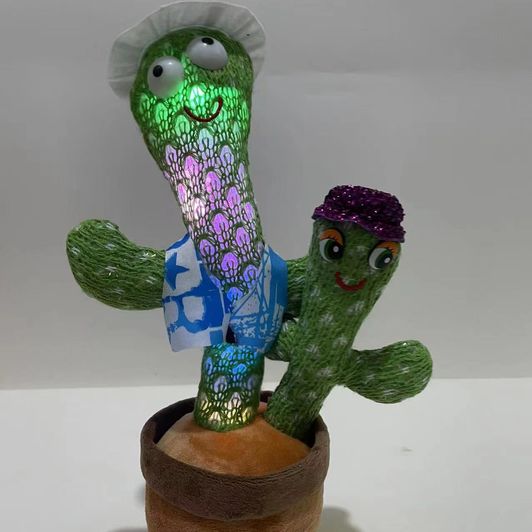 Cross-border product: Funny electric dancing, mother and child double-headed cactus, Douyin identical, internet-famous cactus that can sing
