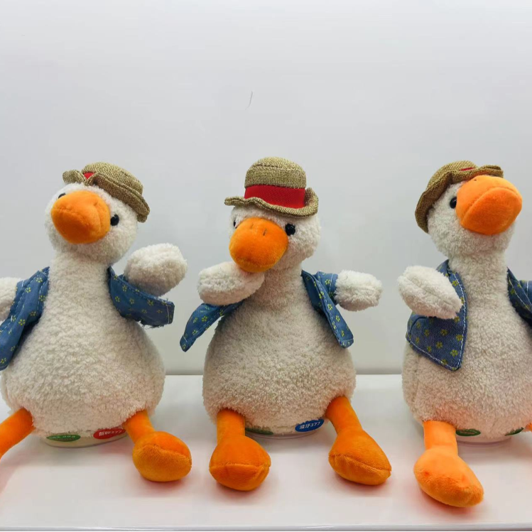 Internet-famous duck, electric toy, review duck, plush toy, sand sculpture duck, cheer up duck