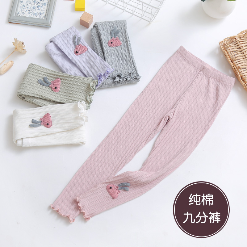 女童打底袜夏季薄款儿童外穿裤子夏款女童装七分裤棉休闲长裤
