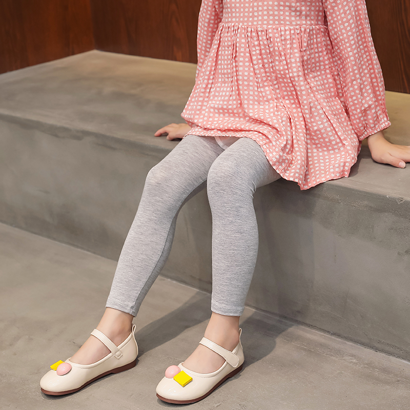 Summer Korean version Modal Girls Leggings thin style little girls stretch nine percent pants baby wear pants