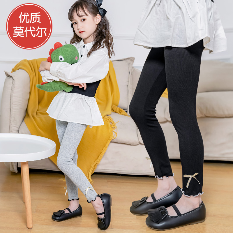 Girl pants summer thin Western style Modal mosquito pants female baby wear nine points pants over children's leggings