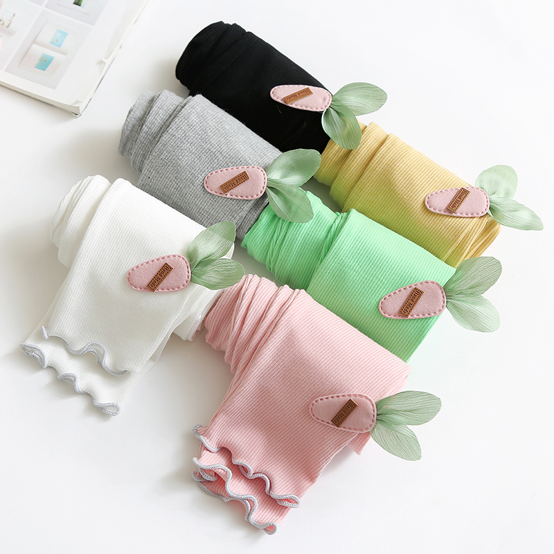 Children's wear girl's leggings summer thin children's nine-point pants white Modal pants baby pants