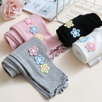 Summer girls leggings thin style outer wear children's pants Modal girls baby nine cent pants baby pink pants