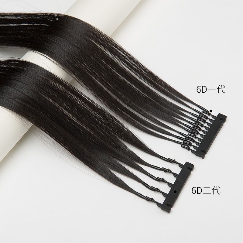 6D second-generation hair extension Real human hair wig Internet celebrity 6d second-generation quick hair extension