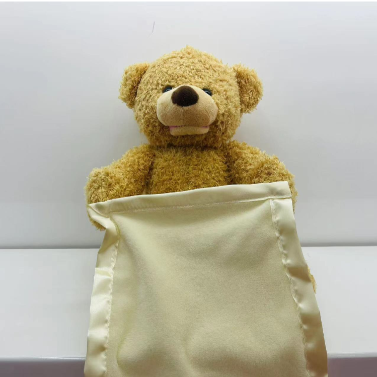 Teddy bear electric plush toy 1: Cat and bear can talk, little can charge, shy and cover face