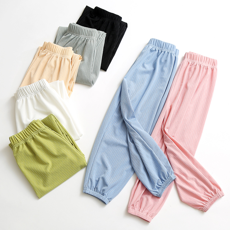 Summer children's pants, mosquito-proof pants, girls' spring outfits, new lightweight pants, boys' tight-fitting pants, breathable Harem pants details Picture