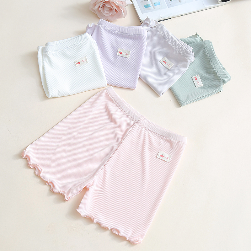 Summer thin child safety pants anti - slip panties ice silk girl pants girl's three-point shorts leggings