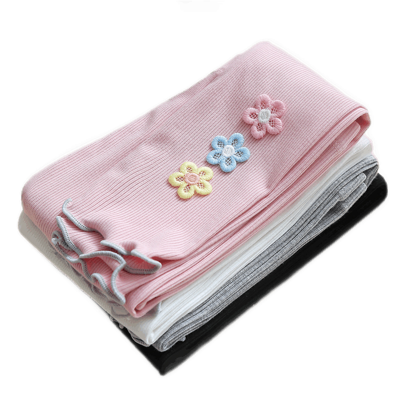 Summer girls' base socks, thin outerwear children's pants, Modal baby's nine-inch pants, baby pink pants Item Picture