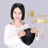 Hair extensions, wigs, hair blocks on the top of women's heads to cover white hair, wigs with full real hair, middle-aged and elderly women hand hand knitting hair extensions details Picture