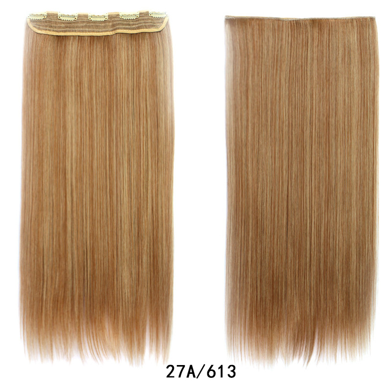 Wholesale and direct sales of wig manufacturers, European and American export best-selling one-piece five-card straight hair extension and clip hair wig pieces Application Scenario