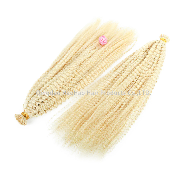 4A itip human hair Scarless Extension is a bestseller in Europe and America, offering a great real person hairstyle details Picture