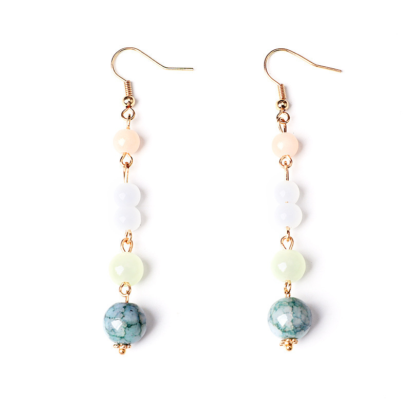 New simple pendant earhook, ancient-style beaded earrings, ancient-style Hanfu accessories, long step shake ancient-style Chinese-style earrings Item Picture