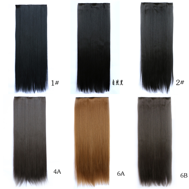 Wholesale and direct sales of wig manufacturers, European and American export best-selling one-piece five-card straight hair extension and clip hair wig pieces details Picture