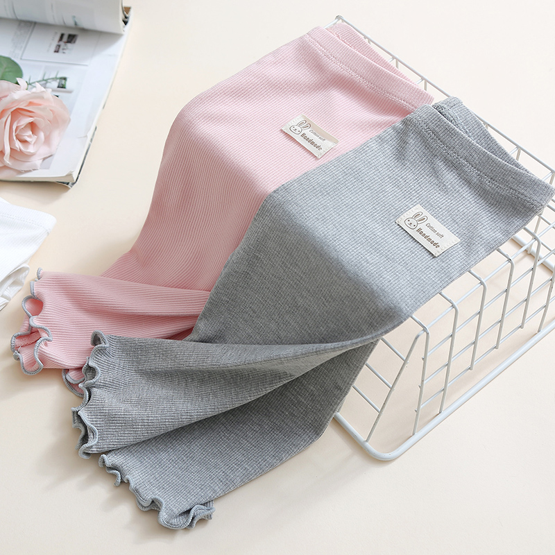 Girls' summer half-length pants, thin capri pants, tights, summer pants, fashionable children's mid-length pants, worn over children's shorts details Picture