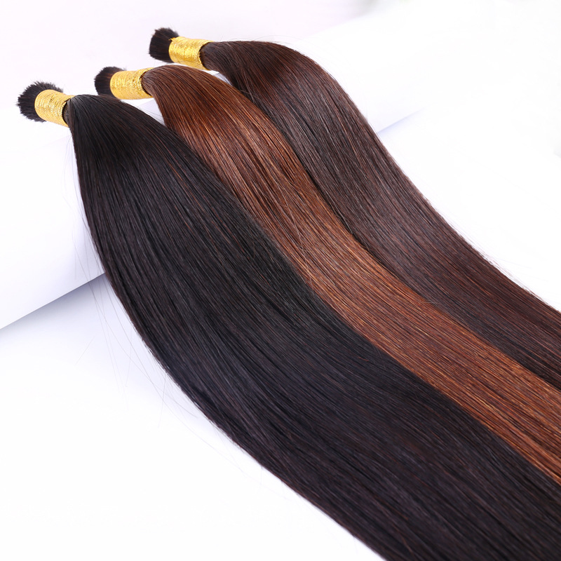 High-quality straight hair bundles, Jurchen hair handles, loose hair, distinguishable from real hair strands, crystal thread, self-stitching, can be dyed and permed Specification image