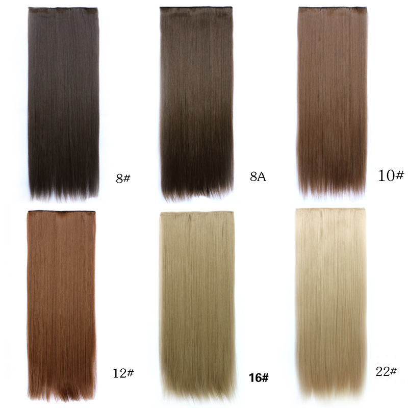Wholesale and direct sales of wig manufacturers, European and American export best-selling one-piece five-card straight hair extension and clip hair wig pieces Specification image