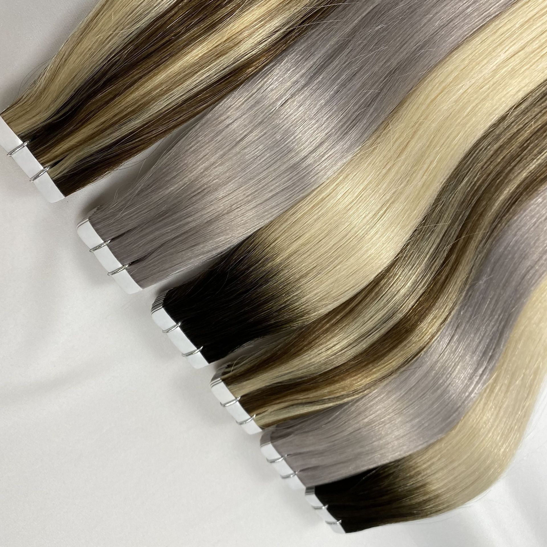 High-end real person hair, color PU one-piece hair extension, a bestseller from Europe and America, can be permed or dyed details Picture