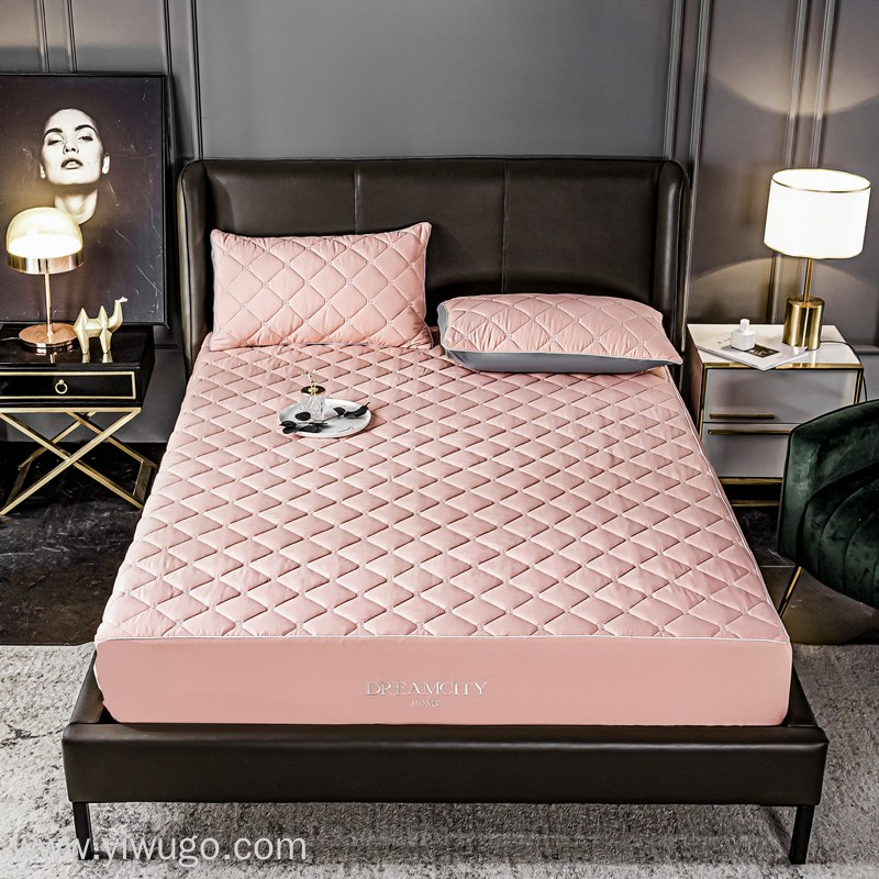 2022 Embroidered bed cover, single piece with cotton lining, thickened bedspread, bed cover, Simmons mattress protective cover Specification image
