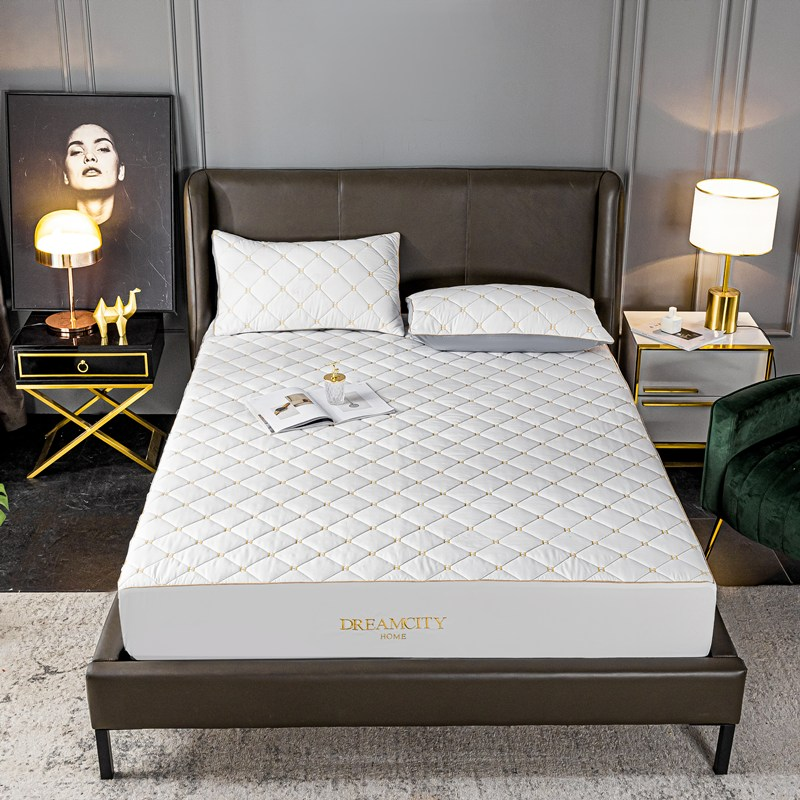 2022 Embroidered bed cover, single piece with cotton lining, thickened bedspread, bed cover, Simmons mattress protective cover details Picture