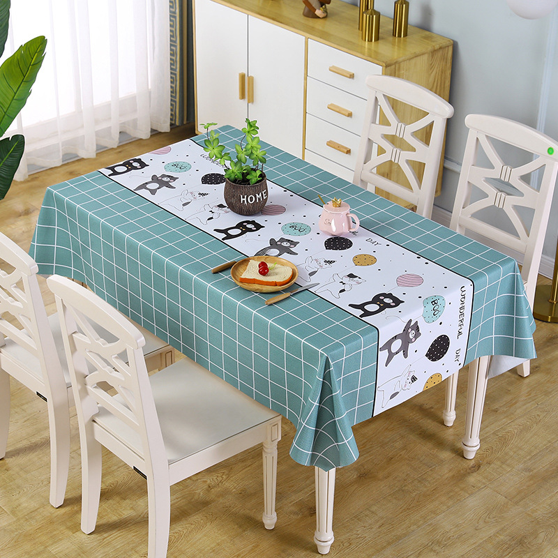 【LOVELY HOME】【 Chi Jia 】 Oil-proof no-wash tablecloth e-commerce Group purchase manufacturer wholesale Thickened and enlarged waterproof and oil-proof tablecloths, kitchen tablecloths, European-style tablecloths, geometric printed tablecloths Application Scenario