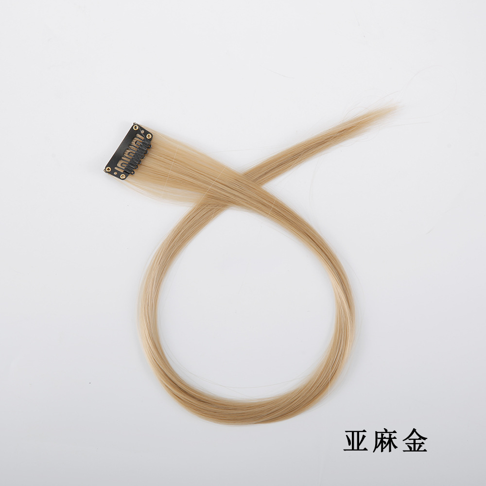 Factory direct supply of wig pieces, ear-hanging dyed colored wig pieces, long straight hair for women, highlights dyed invisible one-piece hair extensions Item Picture