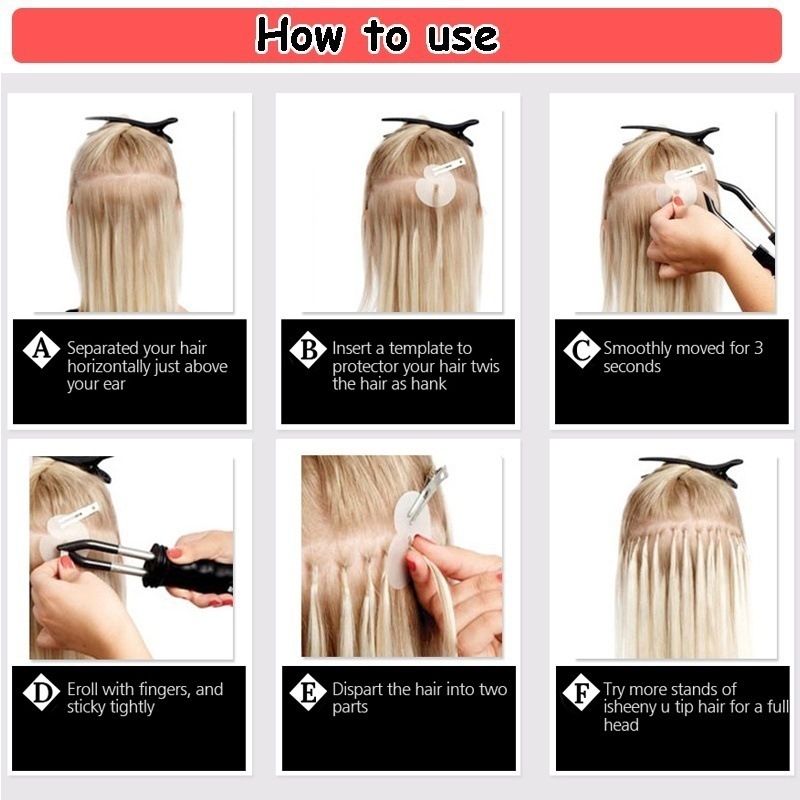 16-inch 40CM nail tip hair extension real person hair, 50 pieces per pack Item Picture