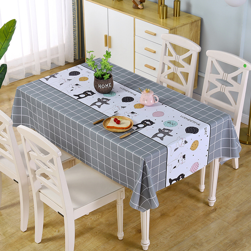 Advanced PVC leather pattern tea table mat table cloth waterproof oil free washing table cloth e-commerce group purchase manufacturers wholesale thickening increase waterproof oil proof table cloth kitchen table cloth European table cloth geometric printed table cloth