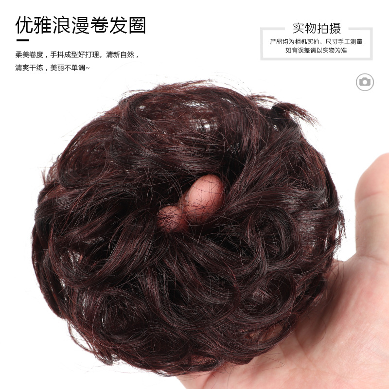 Real hair bun hair circle, fake hair bun, flower bud head, ancient costume hair bun, fluffy and natural, half bun hair decoration bun Application Scenario