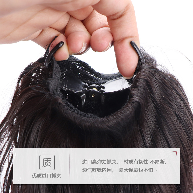 Factory wholesale ponytail wigs, women's small grappling clips, tie straps, corn perming high ponytail, natural long curly ponytail pieces Application Scenario