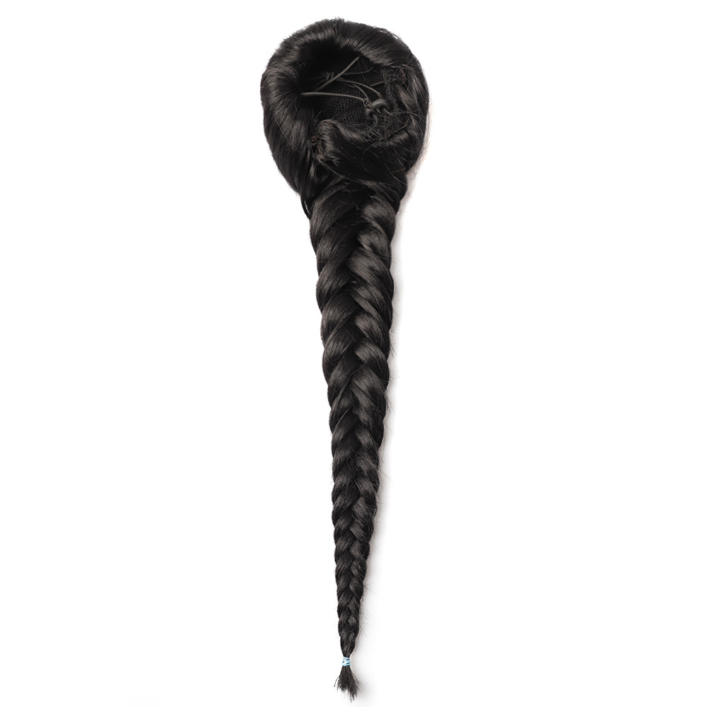 Fishbone braid ponytail elastic net pull rope net bag fishbone braid wig ponytail braid ponytail multi-strand braid ponytail Item Picture