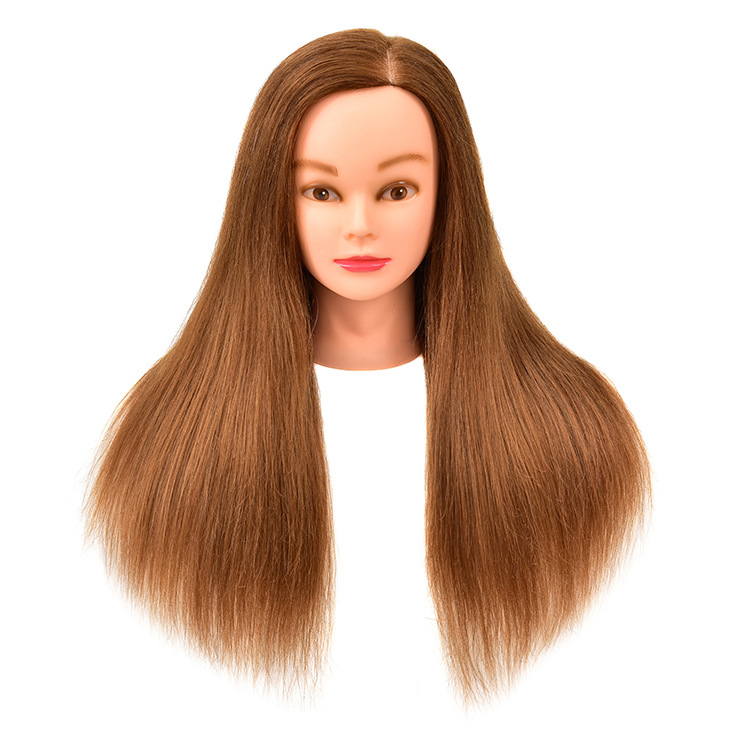 Real hair models can be used for perming and curling fake heads, practicing braided hair, updo hair, makeup, haircuts, model heads, and mixed hair teaching Item Picture