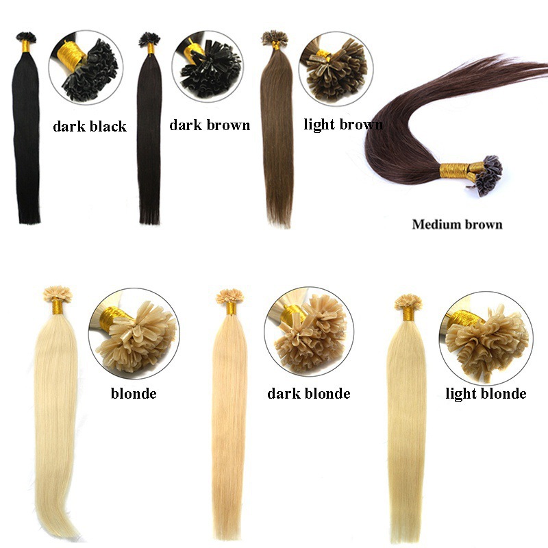 16-inch 40CM nail tip hair extension real person hair, 50 pieces per pack Application Scenario