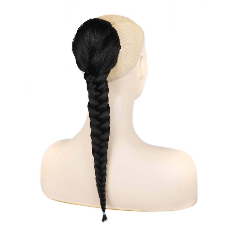 Fishbone braid ponytail elastic net pull rope net bag fishbone braid wig ponytail braid ponytail multi-strand braid ponytail Application Scenario