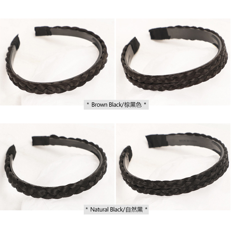 Braid false hair band headwear, handcrafted fishbone braid headband, popular 2022 new braided braid hairpin for women Specification image