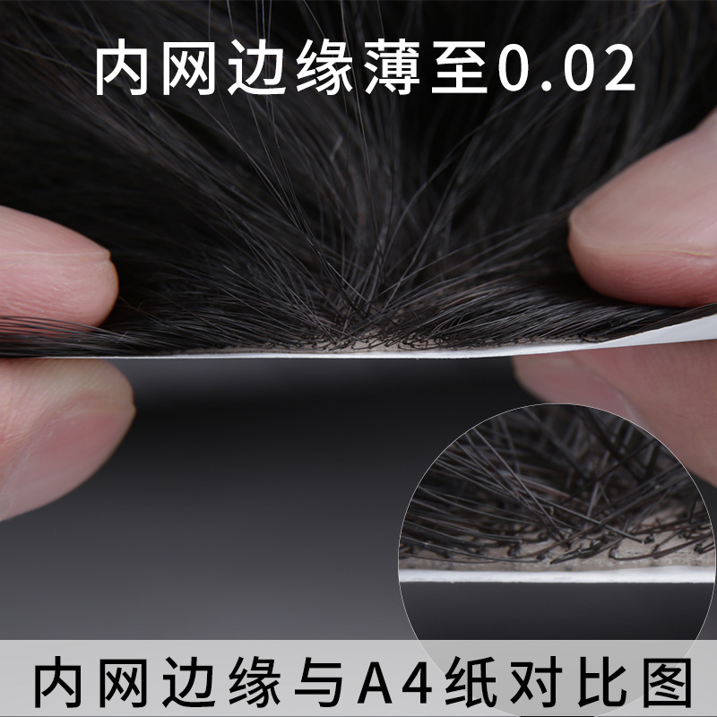 Fully hand-woven biological scalp wig, men's hairline false hair patch, real hair invisible high forehead men's forehead hair replacement patch Application Scenario
