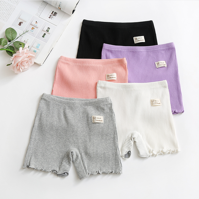 Summer 2022 new double-layer enhanced girls' safety pants, anti-glare Korean children's clothing spring style thin base socks