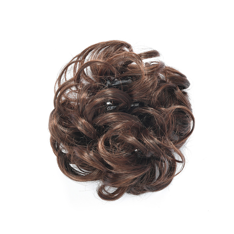 Cross-border claw clipped flower bud wig, Korean-style half-bun hairstyle, fluffy bride's curly hair, synthetic fiber high-temperature silk Application Scenario