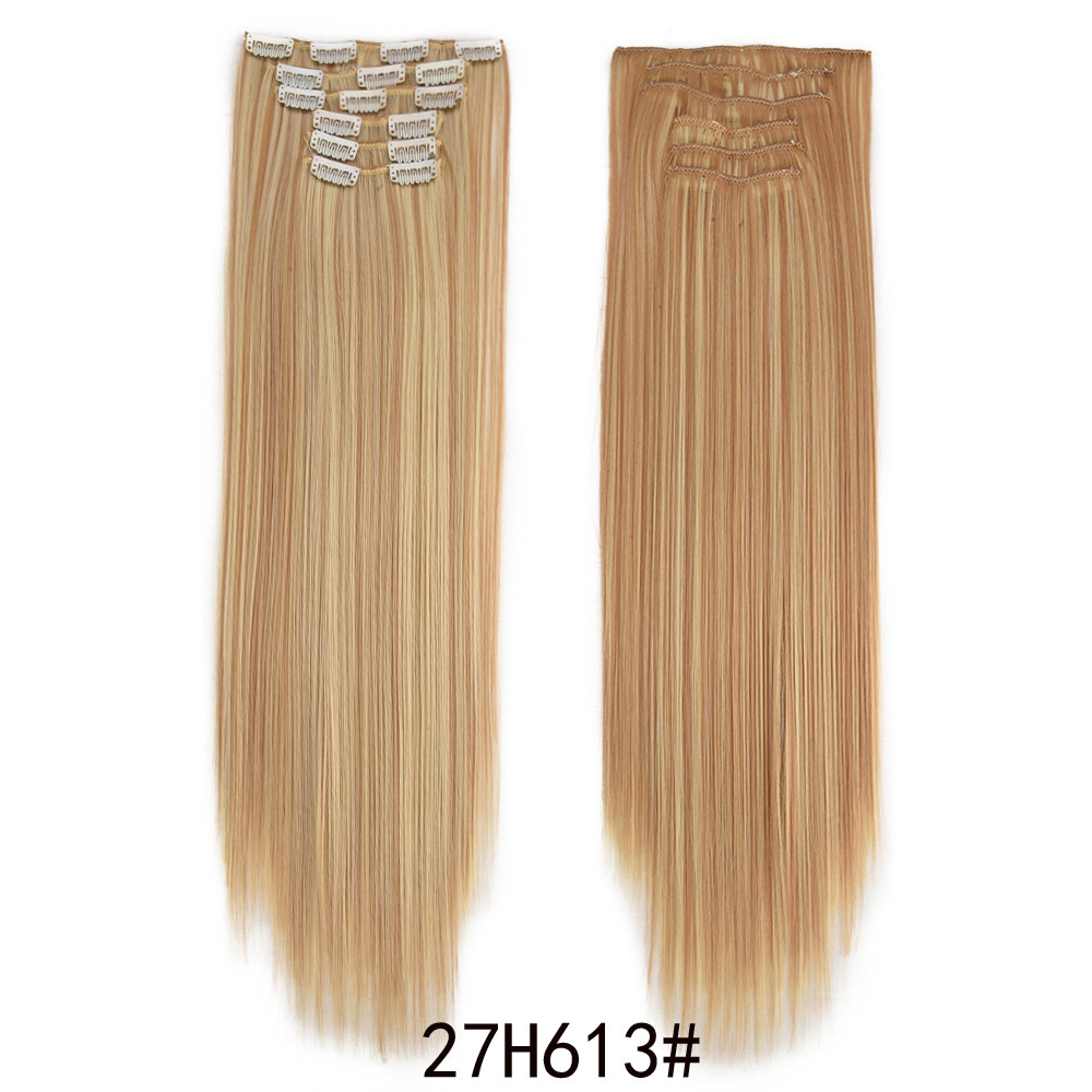 16-clip long straight hair wig for women, 6-piece clip hair extension, 6-piece straight hair extension, 6-piece hair extension Item Picture