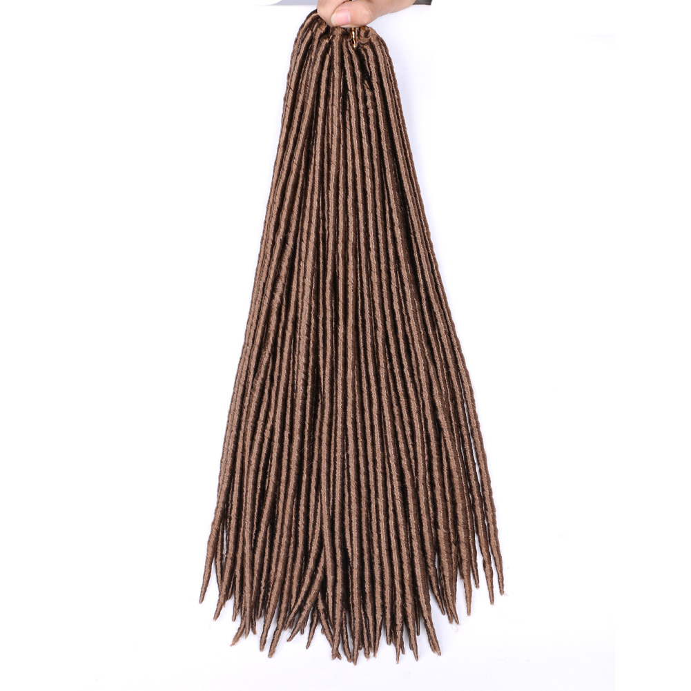 Wholesale chemical fiber, African hand-twisted, pointed tail, bucket-curved, European and American women's wig, FauxLocsCrochet Hair Item Picture