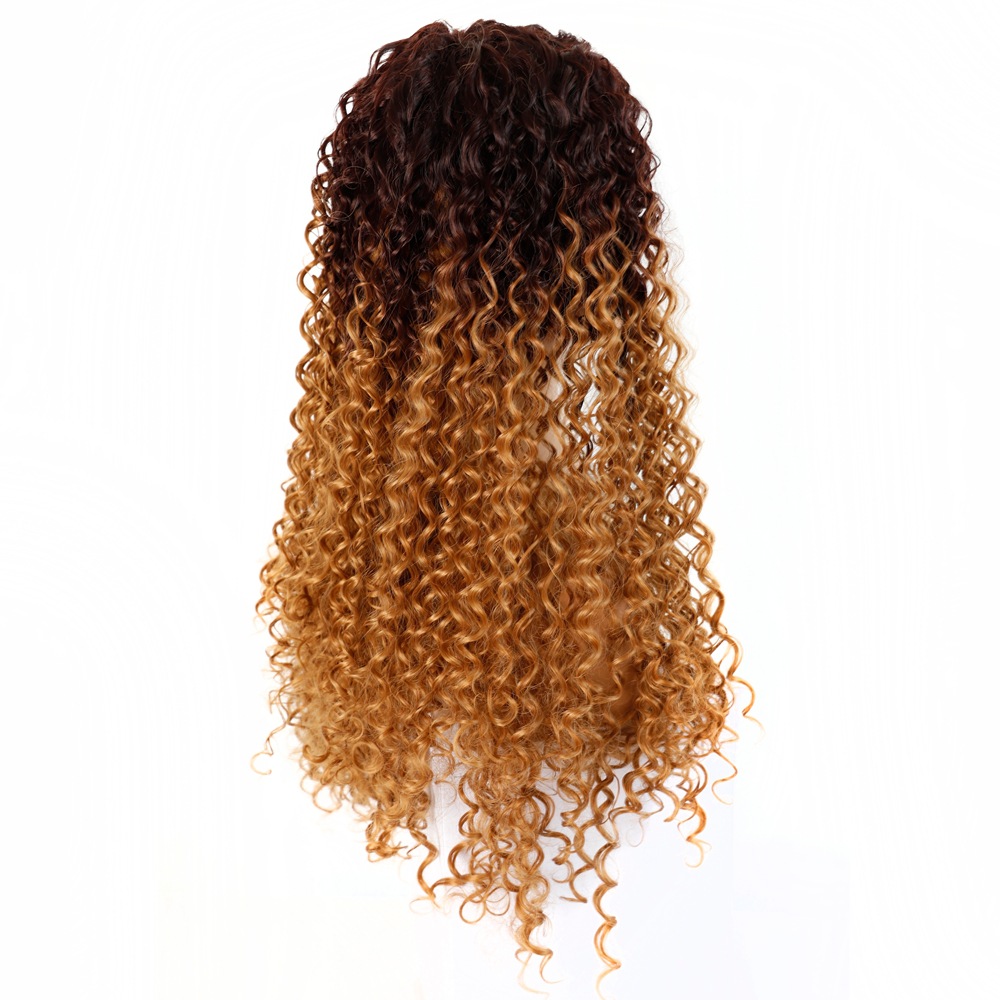 Matte realistic corn permed long curly hair wig, wool roll middle parted long hair wig, fluffy curly hair wig Item Picture