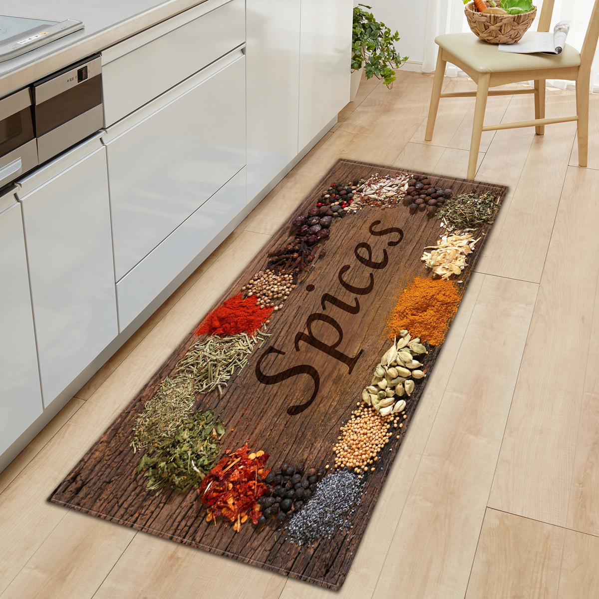 Cross-border new household tableware, door mat, kitchen absorbent long strip, bedroom anti-slip floor mat, living room carpet consignment 1 Application Scenario