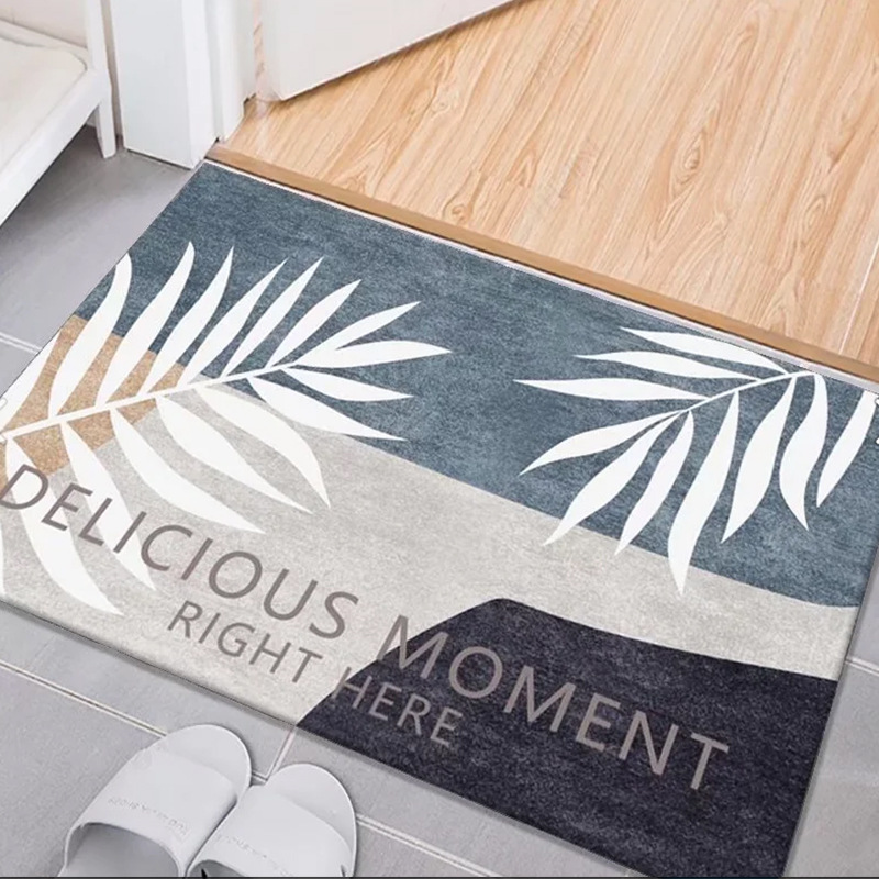 Nordic minimalist crystal velvet floor MATS, anti-slip and water-absorbent entrance floor MATS, cartoon ins style bathroom, entrance hall and toilet Specification image